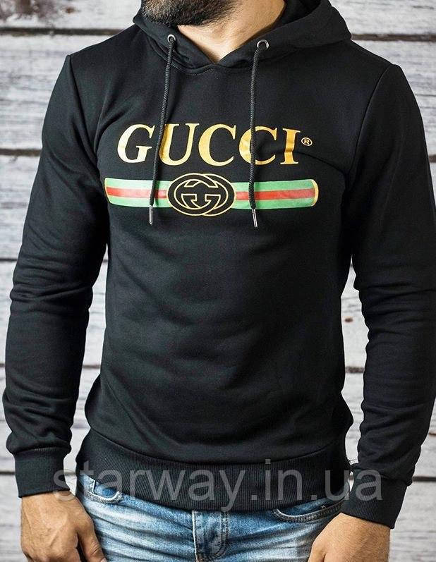 Худи черная Gucci logo | Толстовка стильная, цена 546 грн., купить в Днепре  — Prom.ua (ID#626079755)
