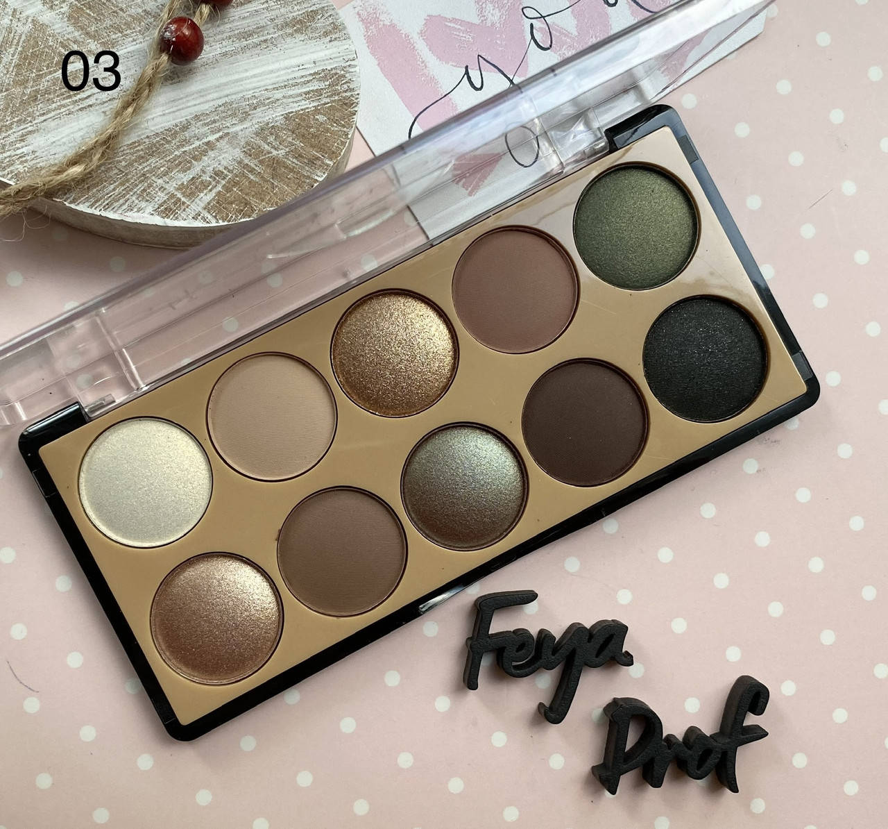 

Тени для век MERCI Diamond Eyeshadow #3 матовые и перламутровые, 10 цветов