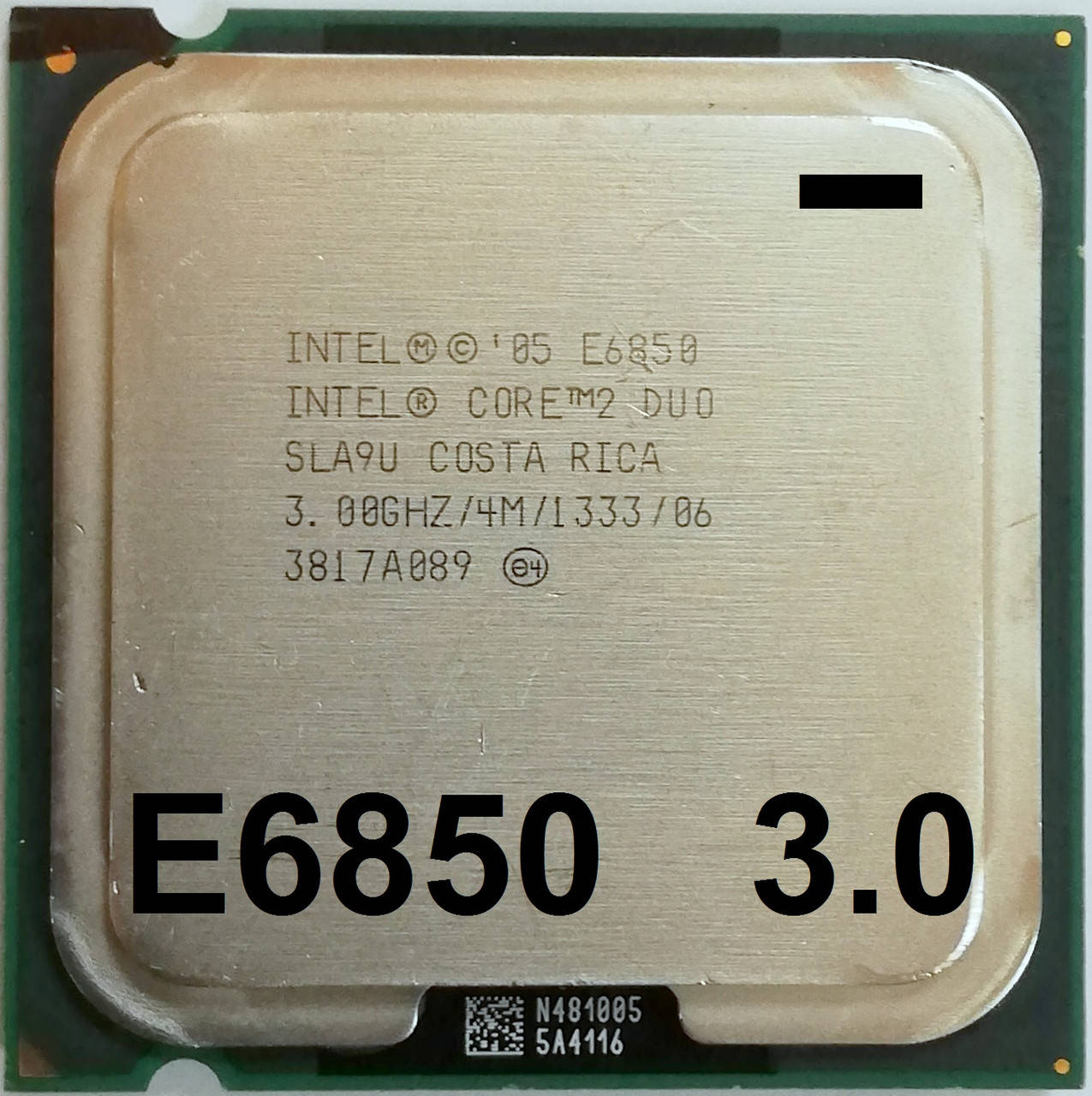 

Процессор Intel Core 2 Duo E6850 G0 SLA9U 3.00GHz 4M Cache 1333 MHz FSB Socket 775 Б/У МИНУС