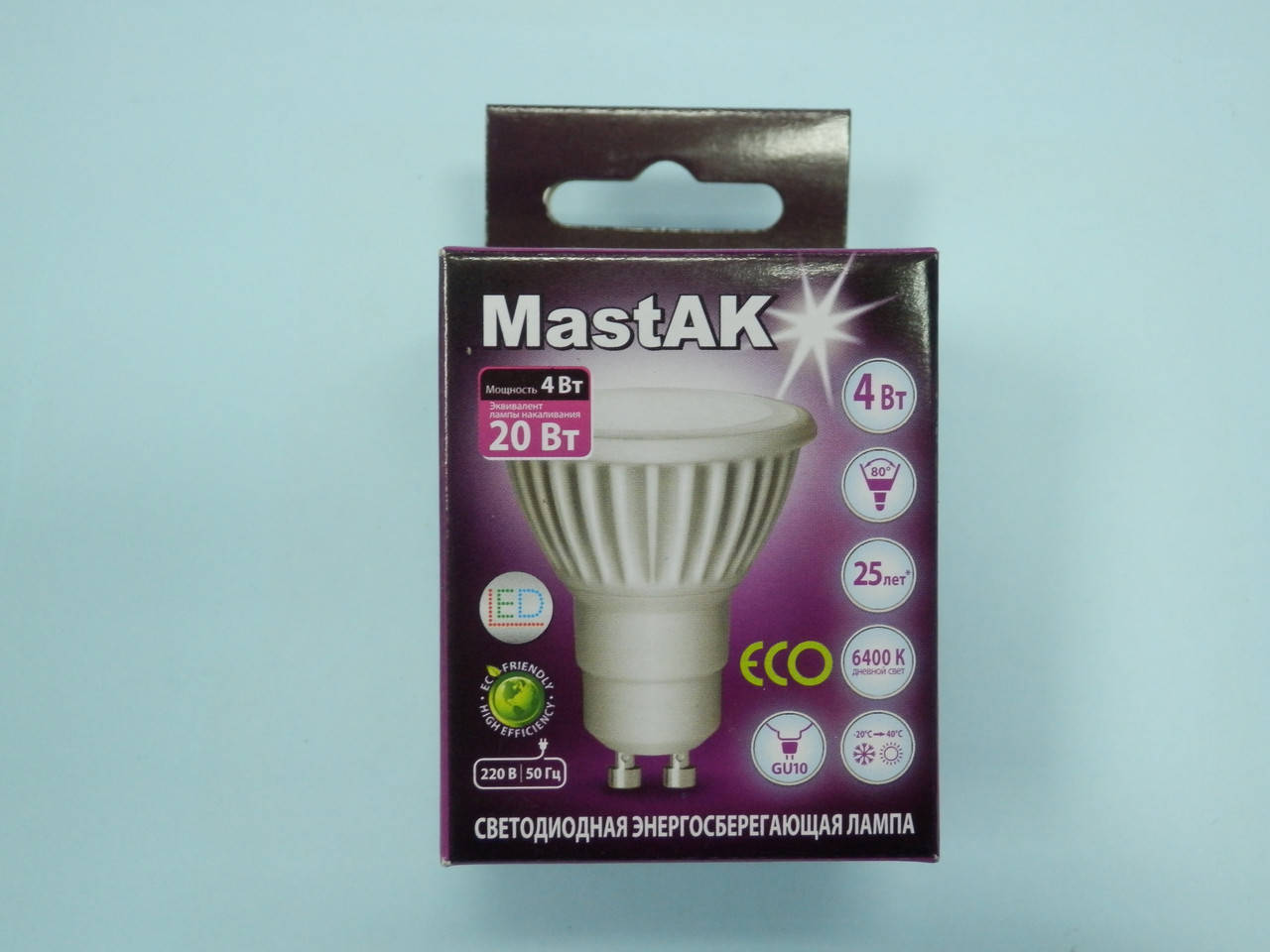 

Светодиодная лампа Mastak CUP02DG ( 4W LED GU10 230V 6400K )