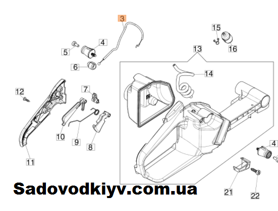 

Трос газа для бензопилы Oleo-Mac GS 650 (50250086R)