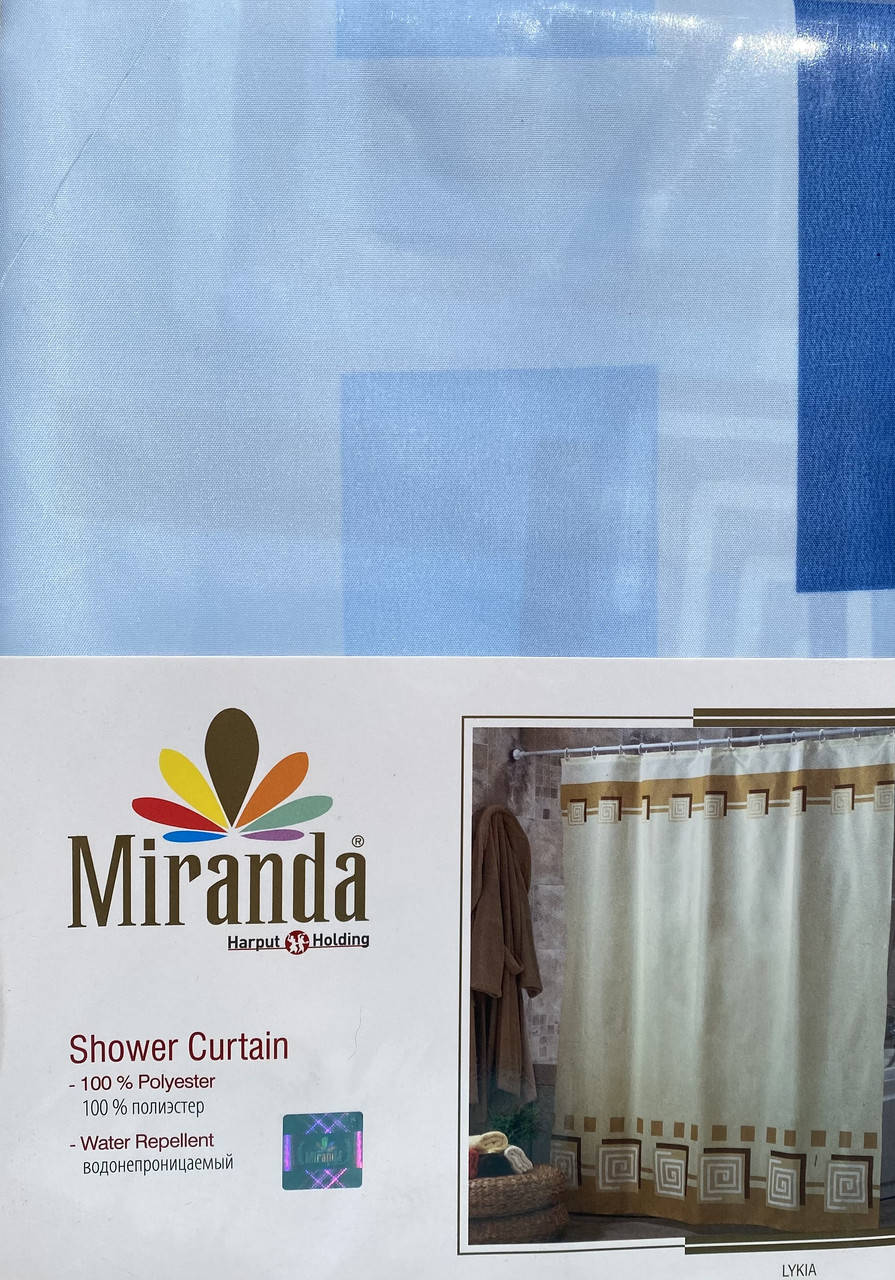 

Шторка для Ванной и Душа Тканевая MIRANDA Полиэстер 180*200 см Турция, Голубой