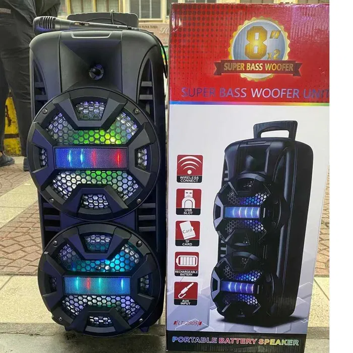 

6.5' Портативная колонка LT-2805 на АКБ с микрофоном (USB/FM/Bluetooth/RGB LED)