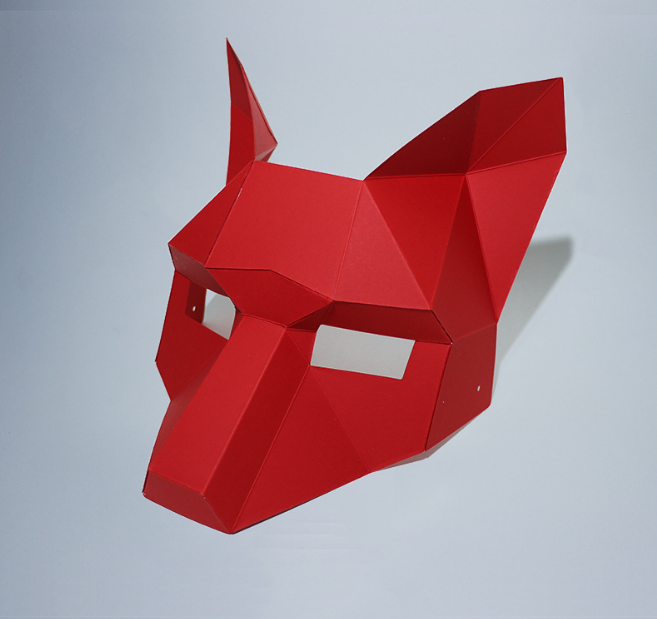 

Маска Лиса papercraft красная