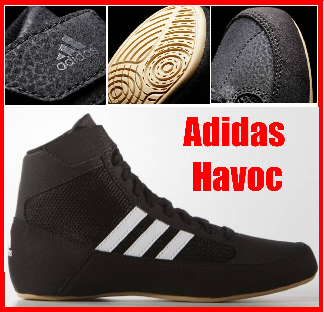 

Борцовки боксерки обувь для единоборств обувь для борьбы Adidas Havoc (черный, AQ3325)