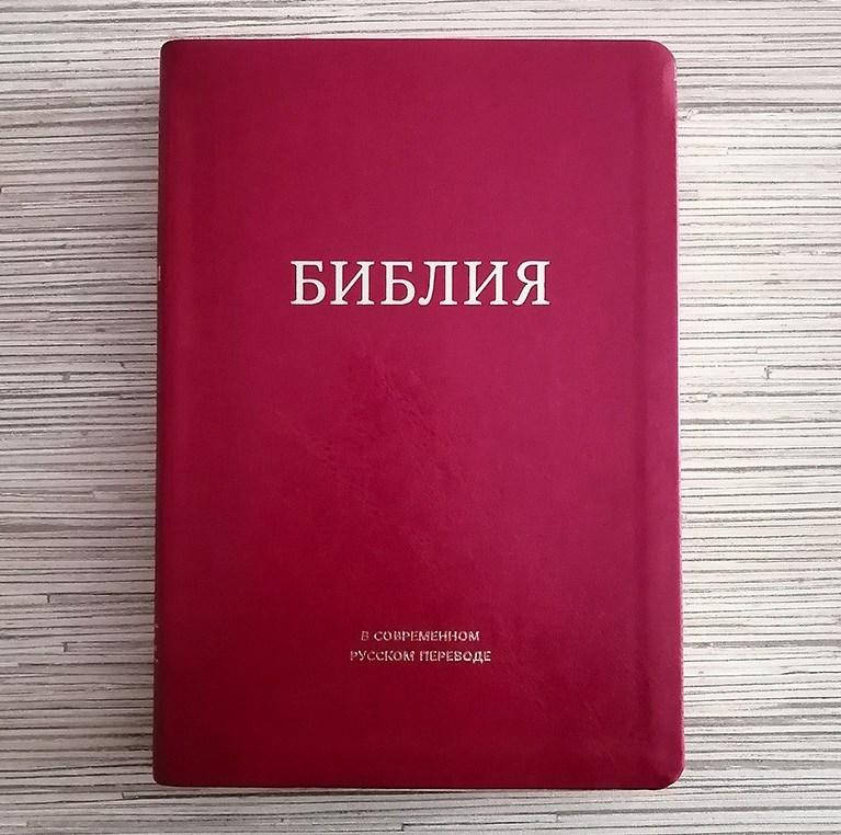 

Библия в современном русском переводе под ред. М.Кулакова (термовинил, красная, золото, без указателей, 15х21)