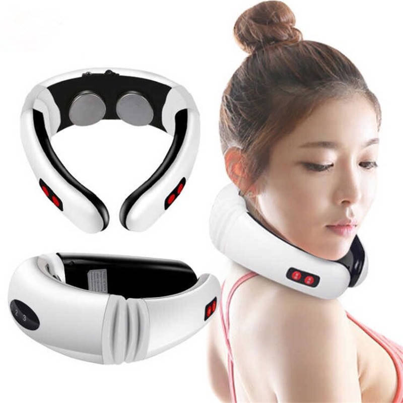 

Массажер - электростимулятор для физиотерапии шеи Cervical vertebra Neck Massager U форма, 3 программы,