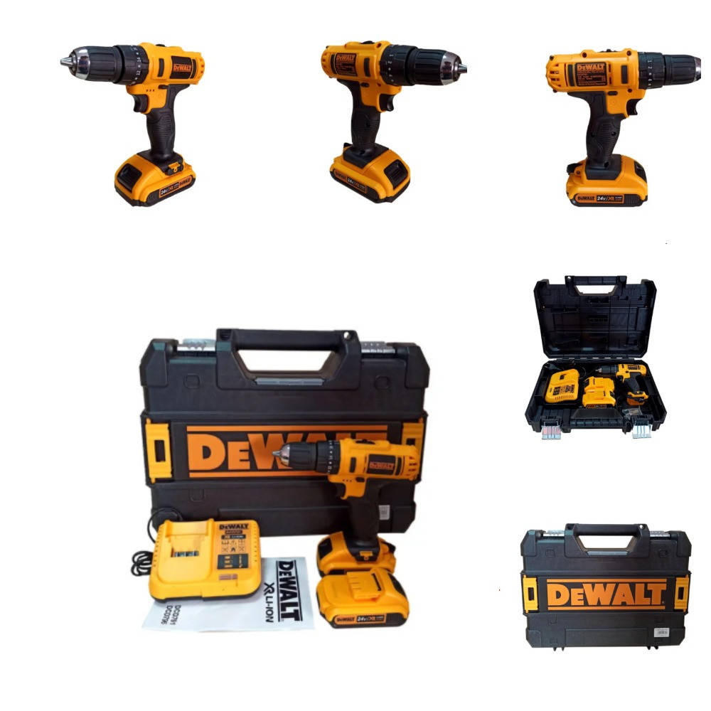 

Аккумуляторный шуруповерт Дрель ударная DeWALT DCD791 RT-1704, 24V, 23Нм, Li-ion | 2 бат.(Chinese a