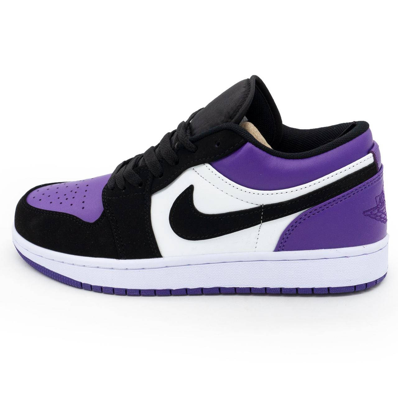 

Низкие черные c фиолетовым кроссовки Nike Air Jordan 1. Топ качество! р.(37, 38, 39, 40, 40.5, 41, 42, 43, 44), Фиолетовый