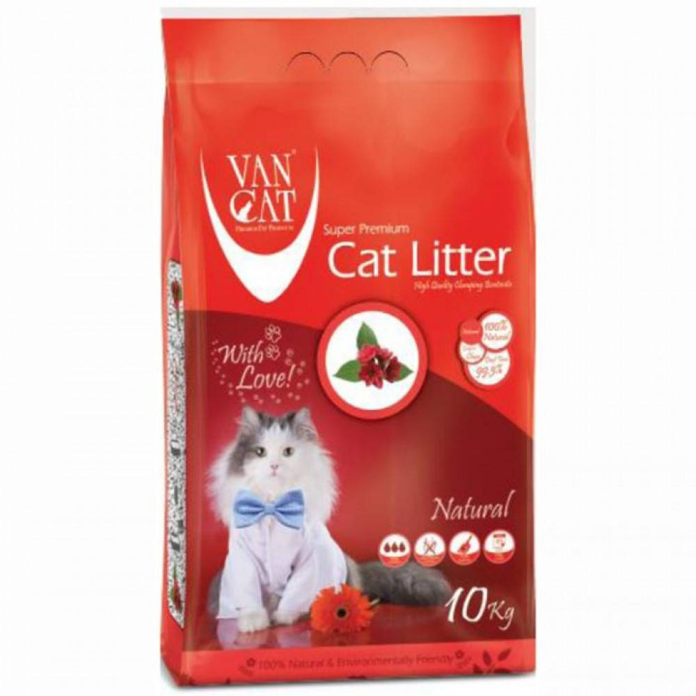 

Бентонитовый наполнитель Van Cat Natural 10 кг для кошачьего туалета, без запаха