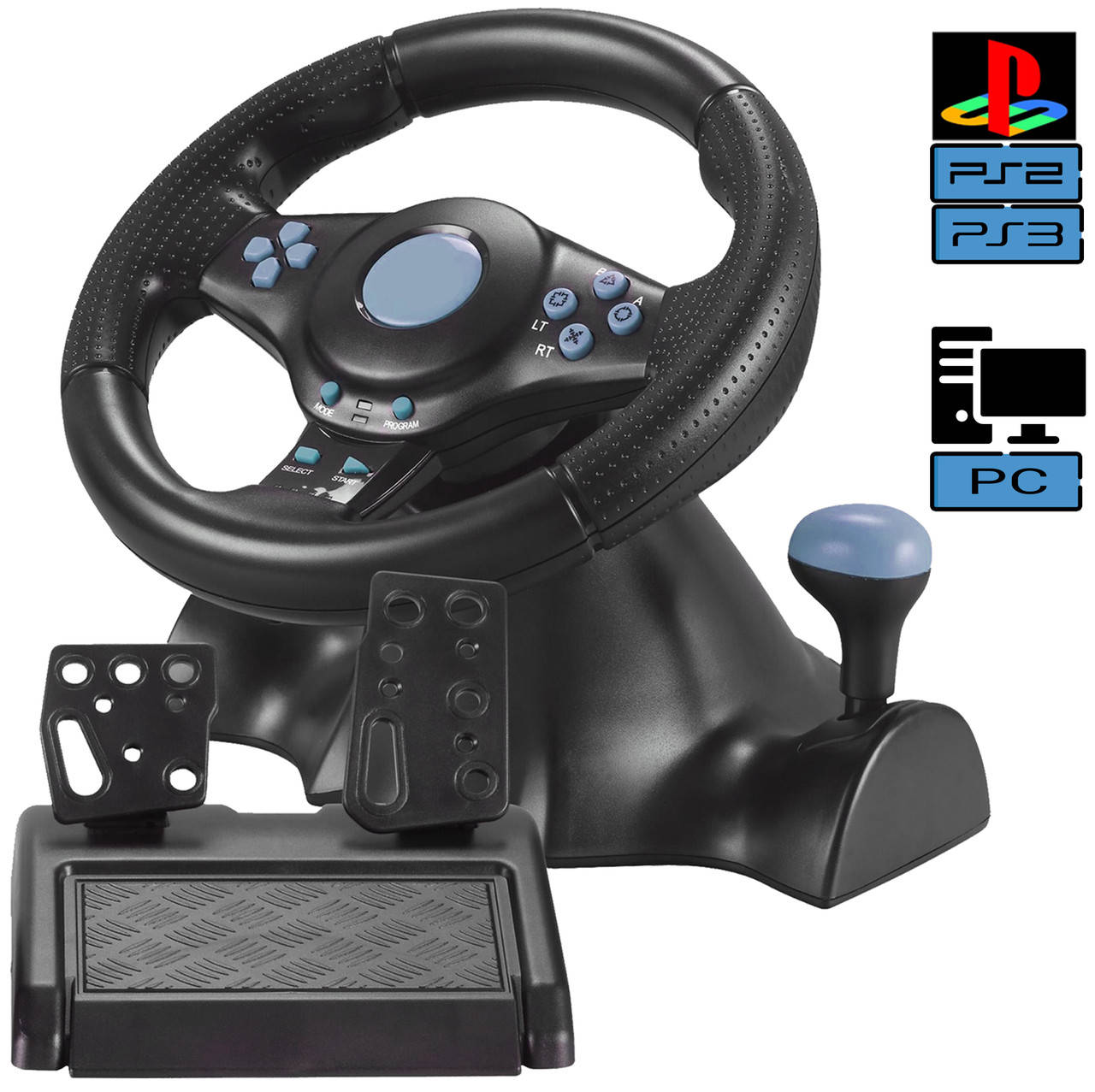 

Игровой руль для 3в1 PS3\PS\PC Vibration Steering руль для компьютера с педалями и коробкой передач BLM