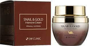 

3W Clinic Snail & Gold Intensive Cream - Интенсивный крем для лица с муцином улитки и коллоидным золотом 50 мл