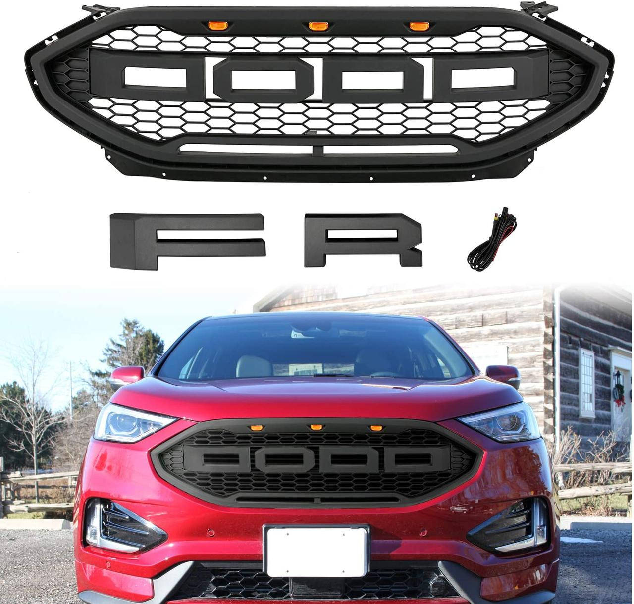 

Решетка радиатора Ford Edge (19-20) тюнинг стиль Raptor, Черный