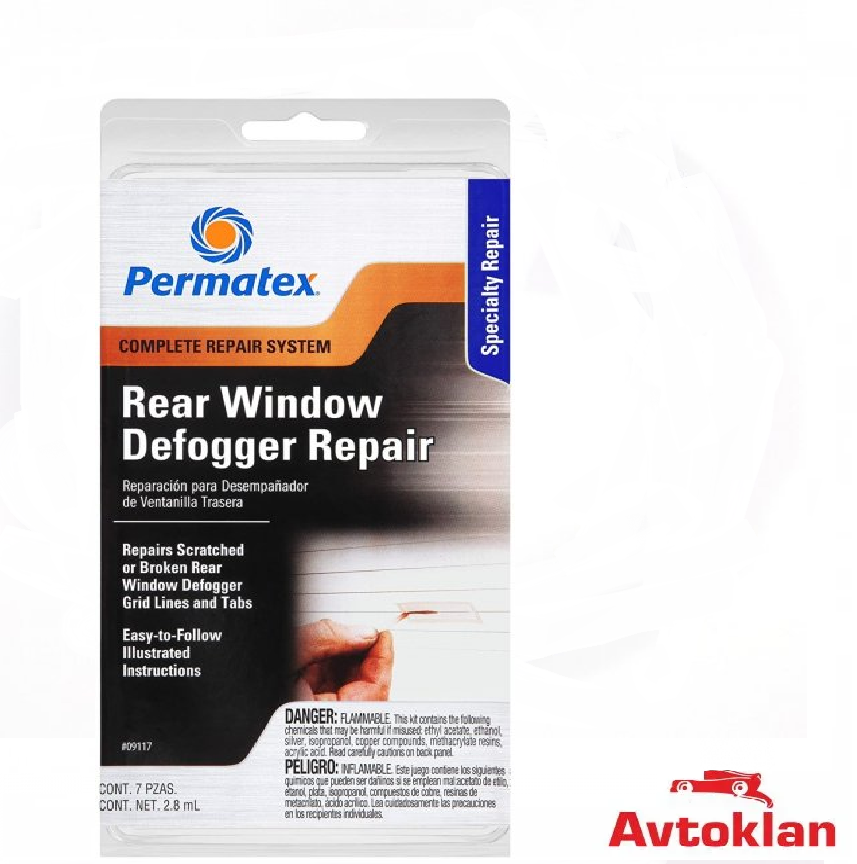 

Авто набор для ремонта обогрева заднего стекла Клей Permatex Complete Rear Window Defogger Repair Kit (09117)