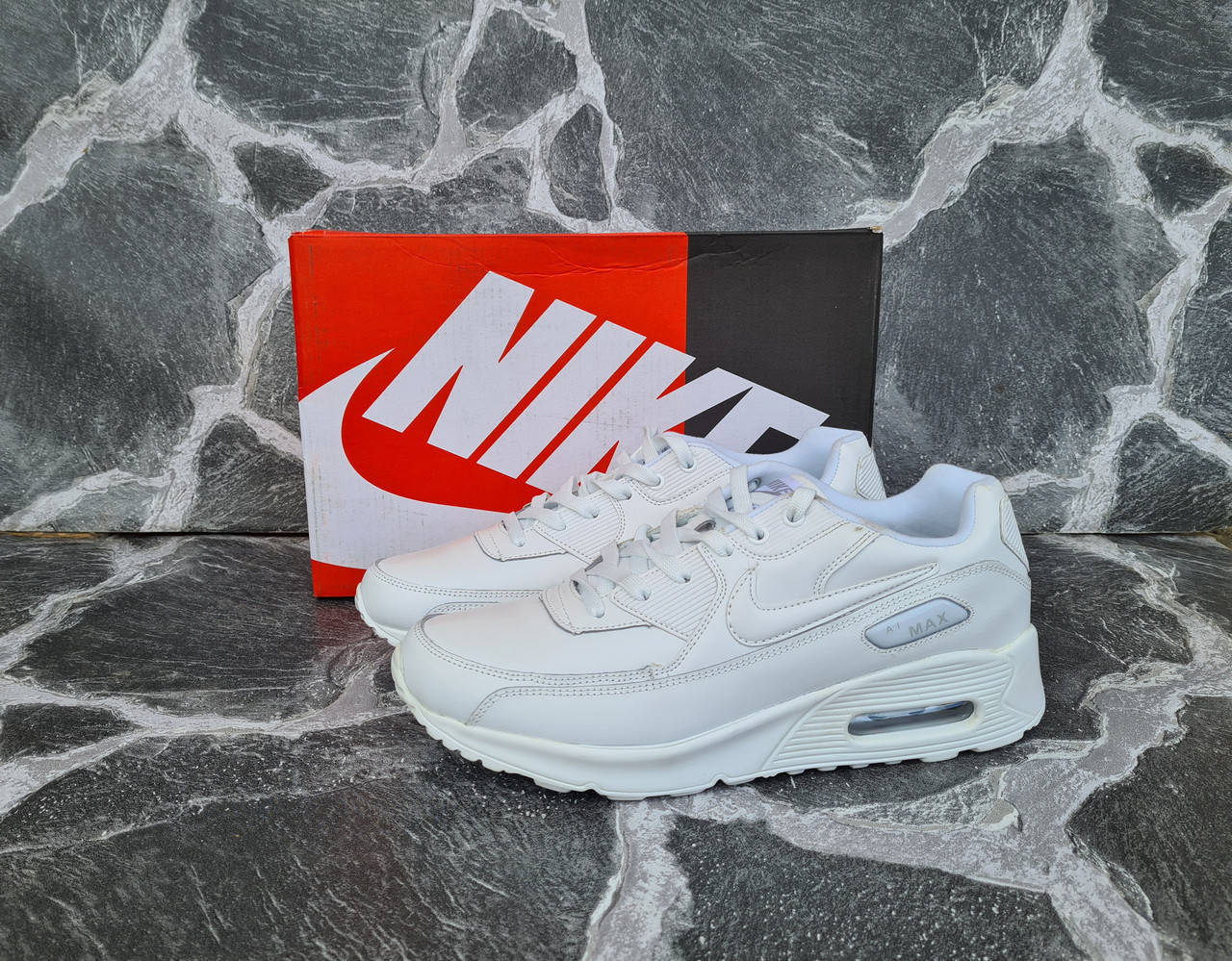 

Кроссовки мужские белые весенние-осенние Nike Air max 90, Белый