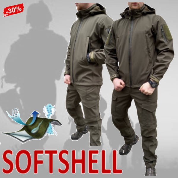 

Тактический Костюм Soft Shell Деми Водоотталкивающий Олива 46 - 60, Оливковый