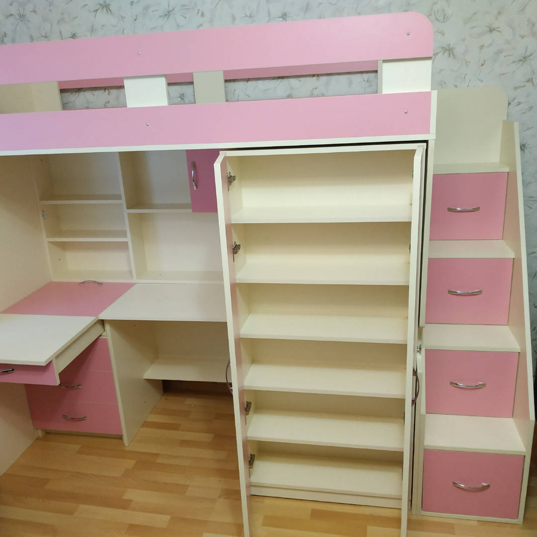 

Кровать чердак "Present" для девочек, стандарт