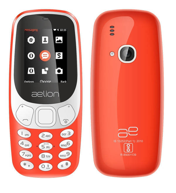 

Кнопочный телефон с камерой AELion A300 Red (корпус Nokia 3310) АКБ1000, Красный