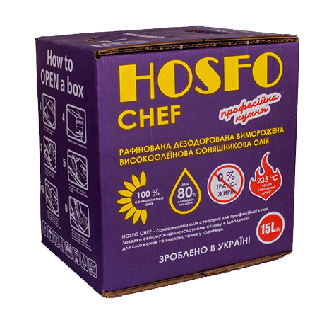 

Масло подсолнечное для фритюра HOSFO Chef 15л