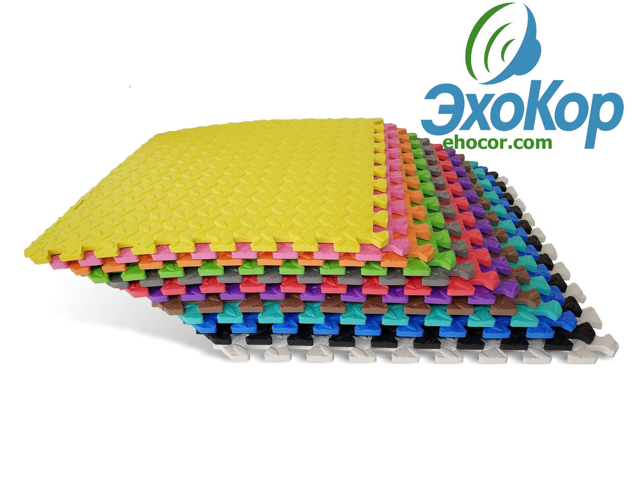 

Мягкий пол коврик-пазл Радуга Плетёнка Lanor 200x200x1cм (16шт)Разноцветный