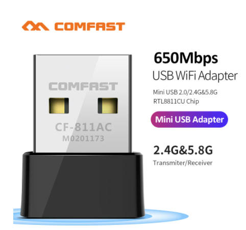 

Адаптер COMFAST CF-811AC 650 Мбит/с беспроводной USB WiFi 2,4G 5 ГГц портативный маршрутизатор