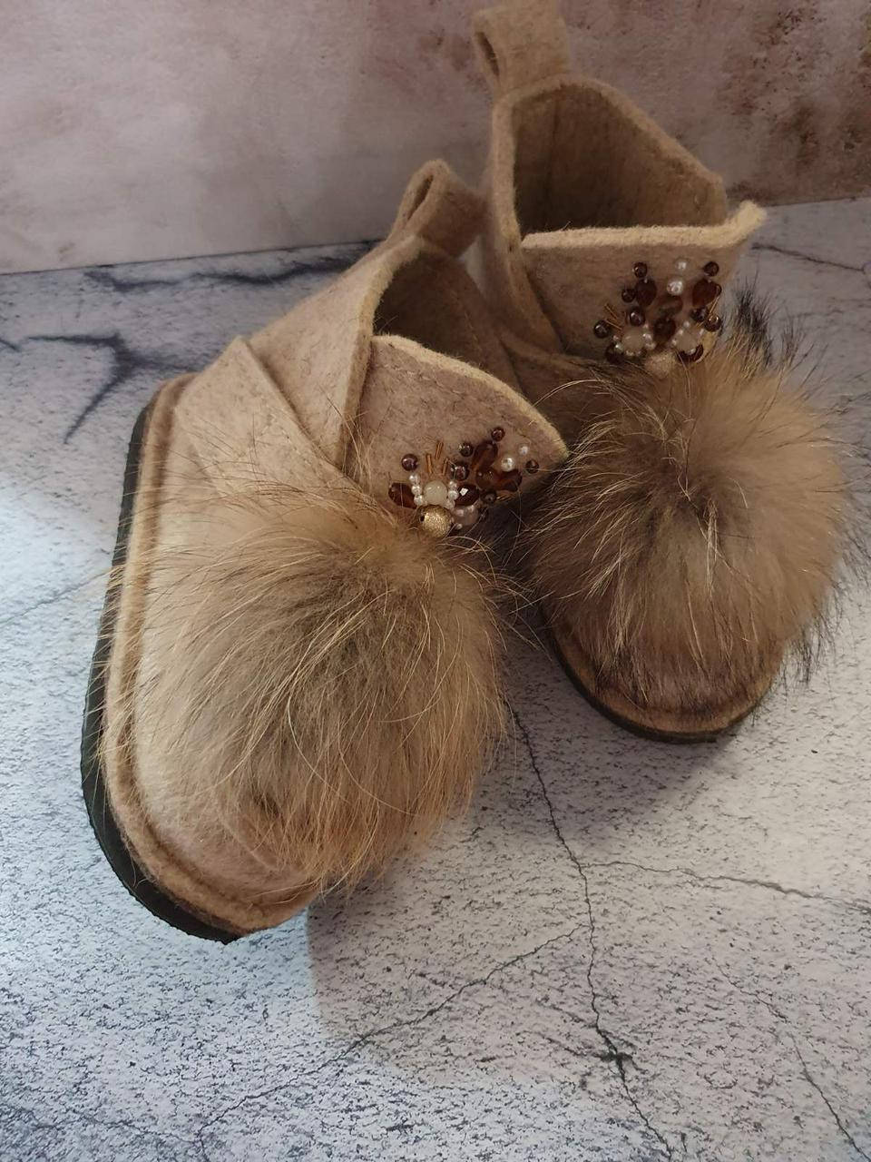 

Детские валенки с меховым бубоном, 25-34р