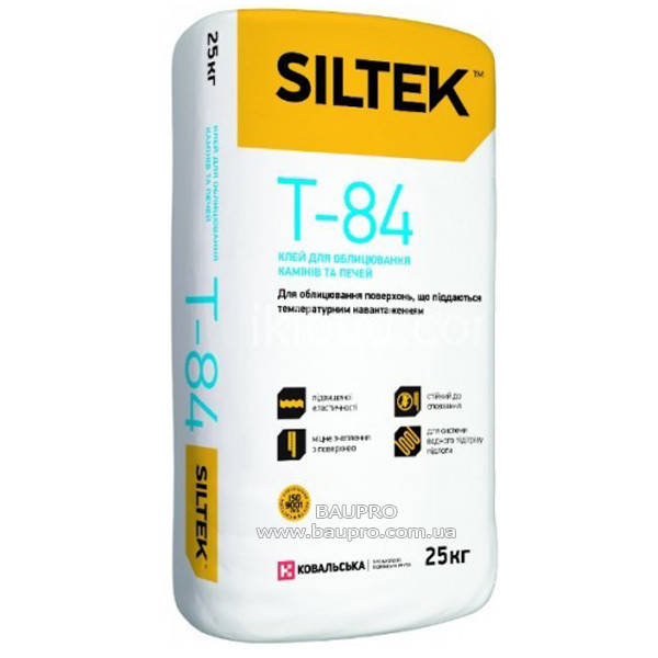 

Клей SILTEK T-84 для облицовки каминов и печей, 25 кг