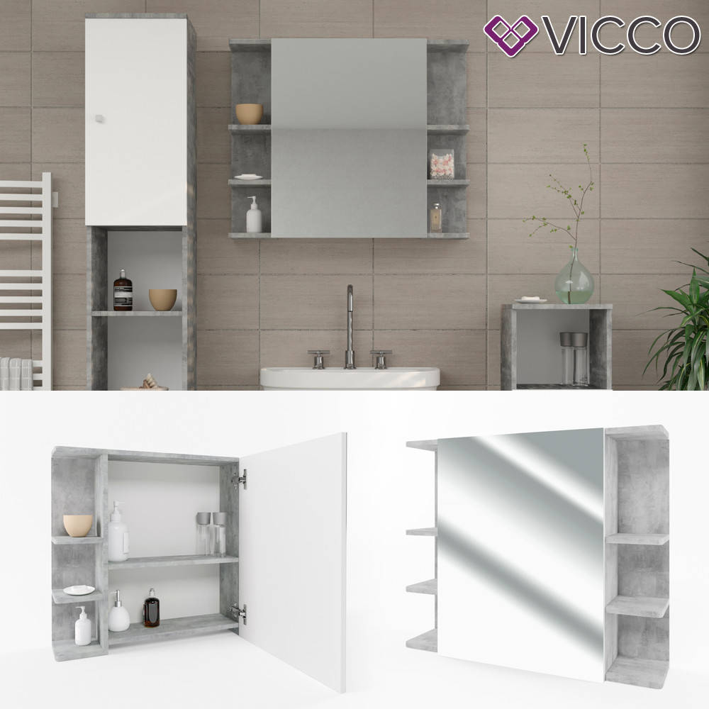 

Зеркальный шкаф в ванную 64x80 Vicсo Fynn, бетон
