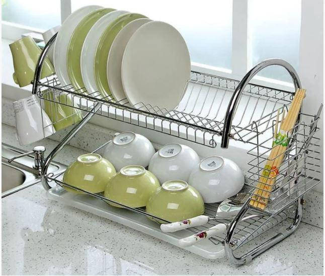 

Стойка Kitchen Storage Rack SKL11 для хранения посуды | сушилка для посуды | органайзер для кухни, Белый