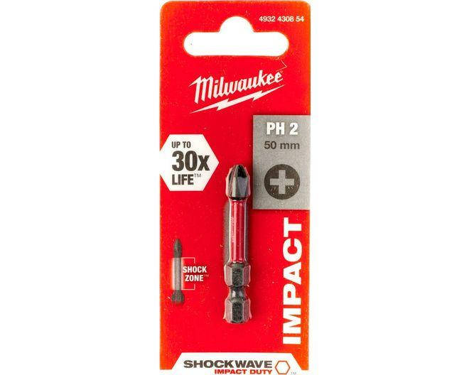 

Бита Milwaukee PH2 x 50 мм 1шт Shockwave Impact Duty 4932430854