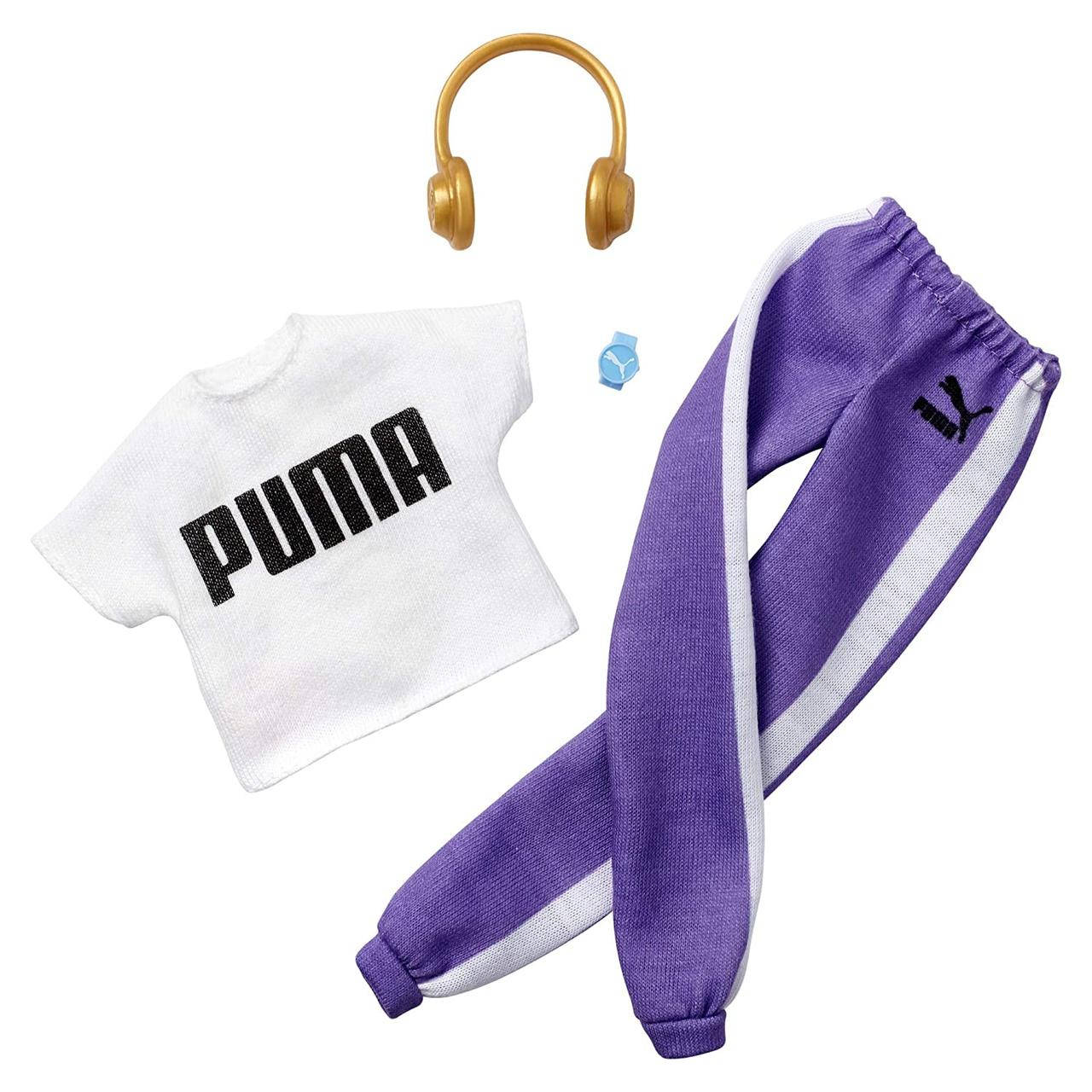 

Одежда для кукол Барби Barbie PUMA White Top & Jogging Purple Pants Fashion Pack GHX80