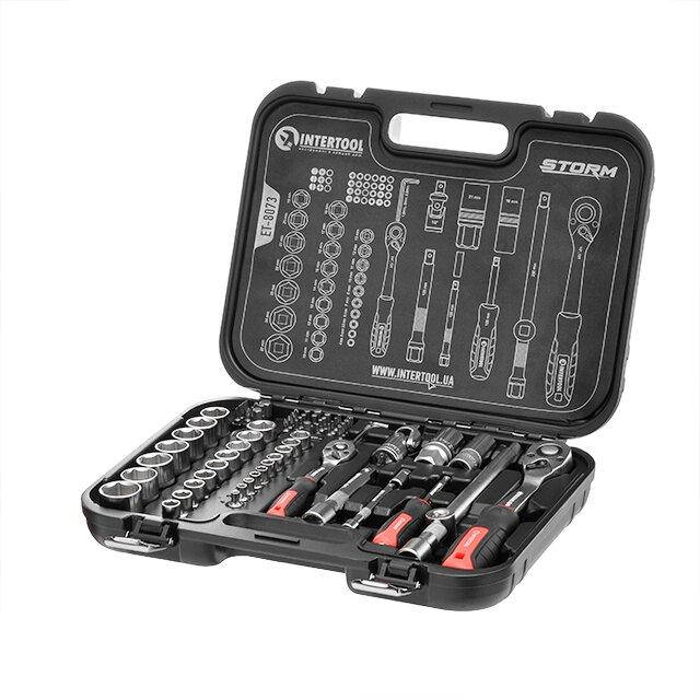 

Набор инструментов 1/2" & 1/4", 73ед., Cr-V STORM ET-8073 INTERTOOL