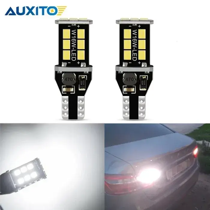 

Автомобильные LED лампы заднего хода цоколь W16W/T15 W21W без ошибок Canbus