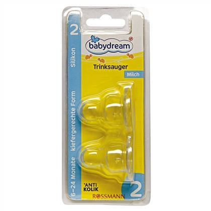 

Babydream Weithals-Trinksauger, Größe 2 - Соска с широким горлышком для бутылочки