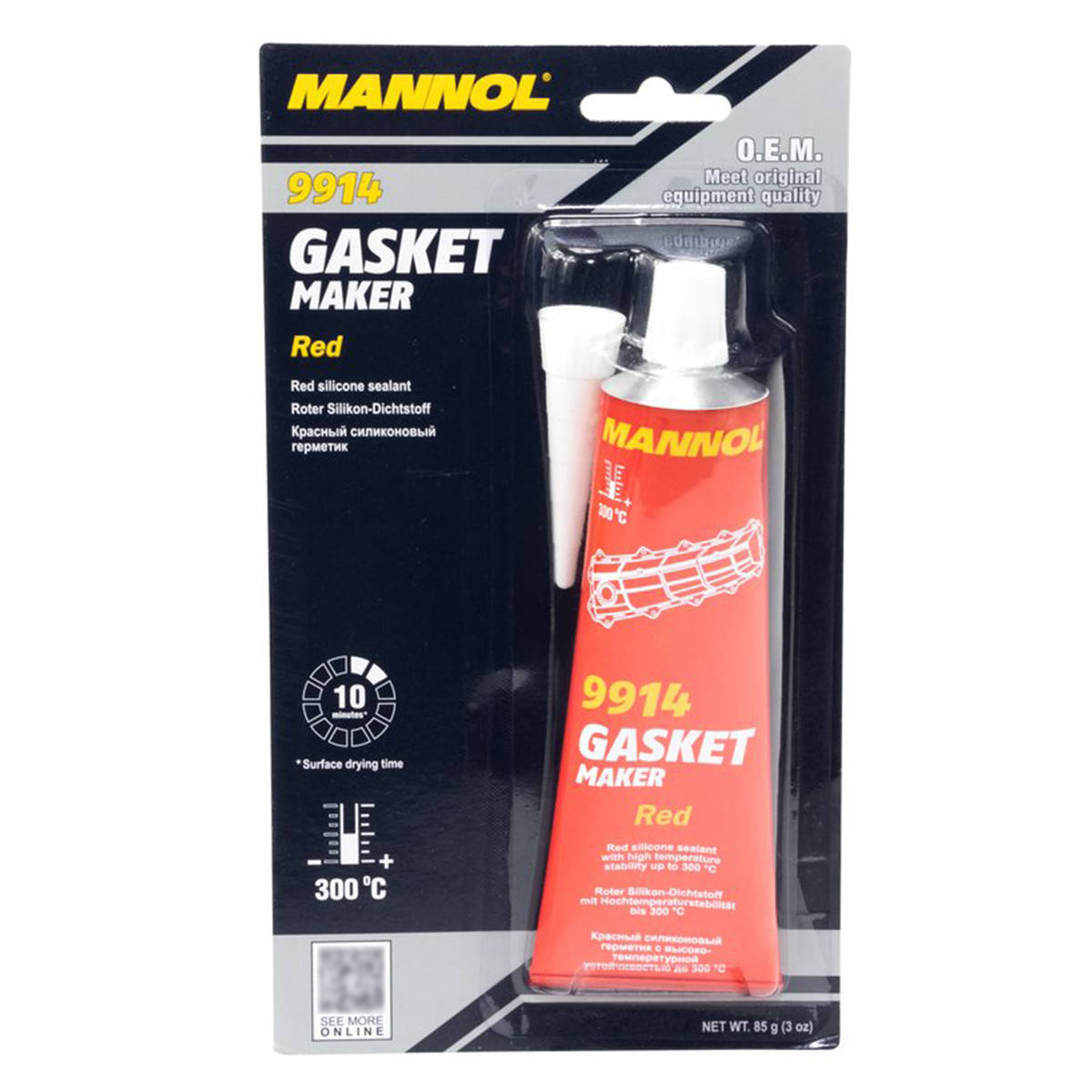 

Силиконовый герметик Mannol 9914 GASKET MAKER RED 85г красный высокотемпературный прокладочный