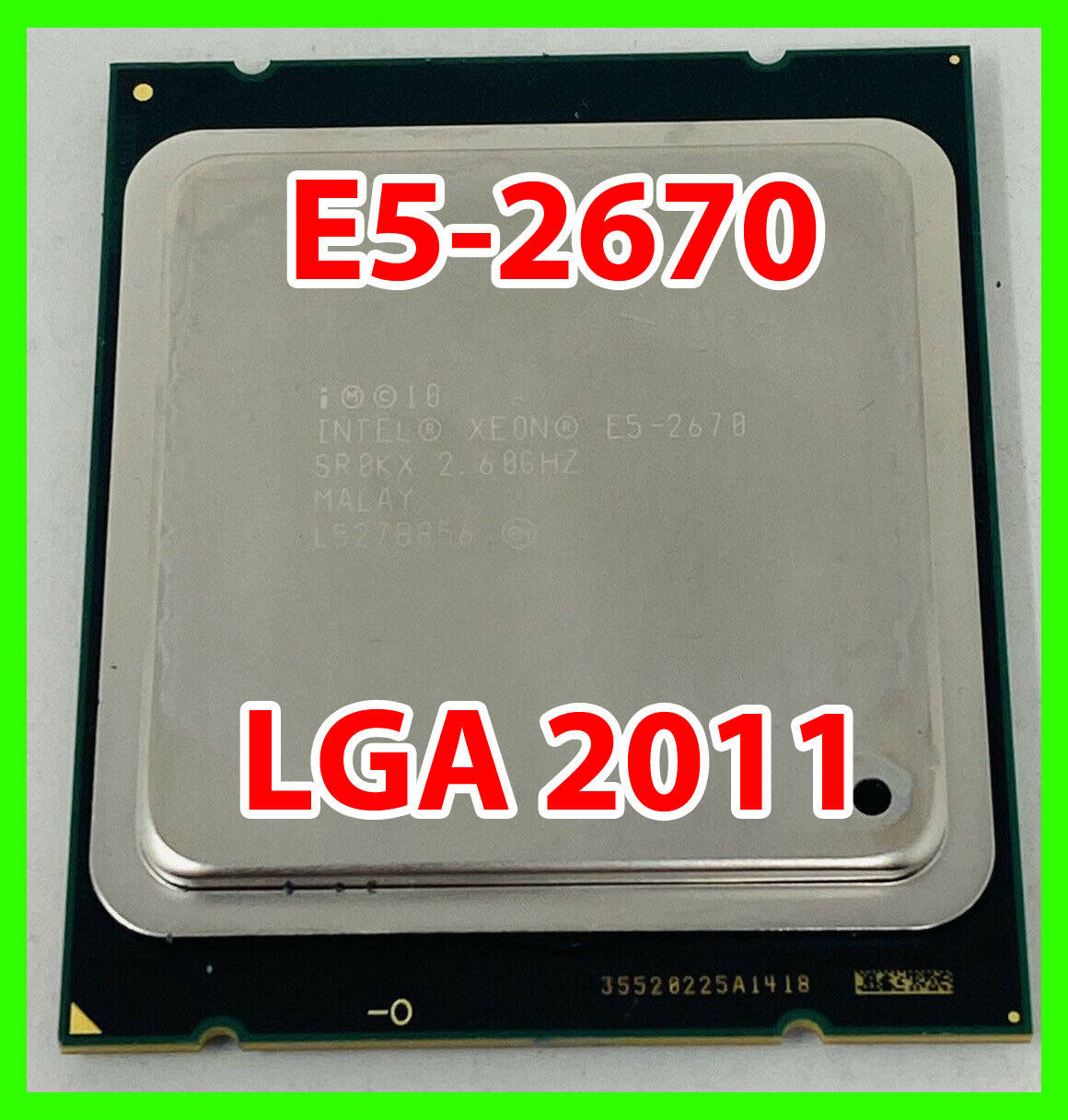 

Процессор Intel Xeon E5-2670 LGA 2011 (SR0H8,SR0KX) 8 ядер 16 потоков 2,60-3,30 Ghz / 20M / 8GT/s SandyBridge