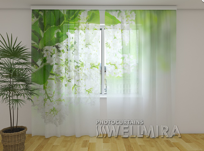 

Фото Тюль с рисунком Белая сирень 250 см х 260 см фототюль