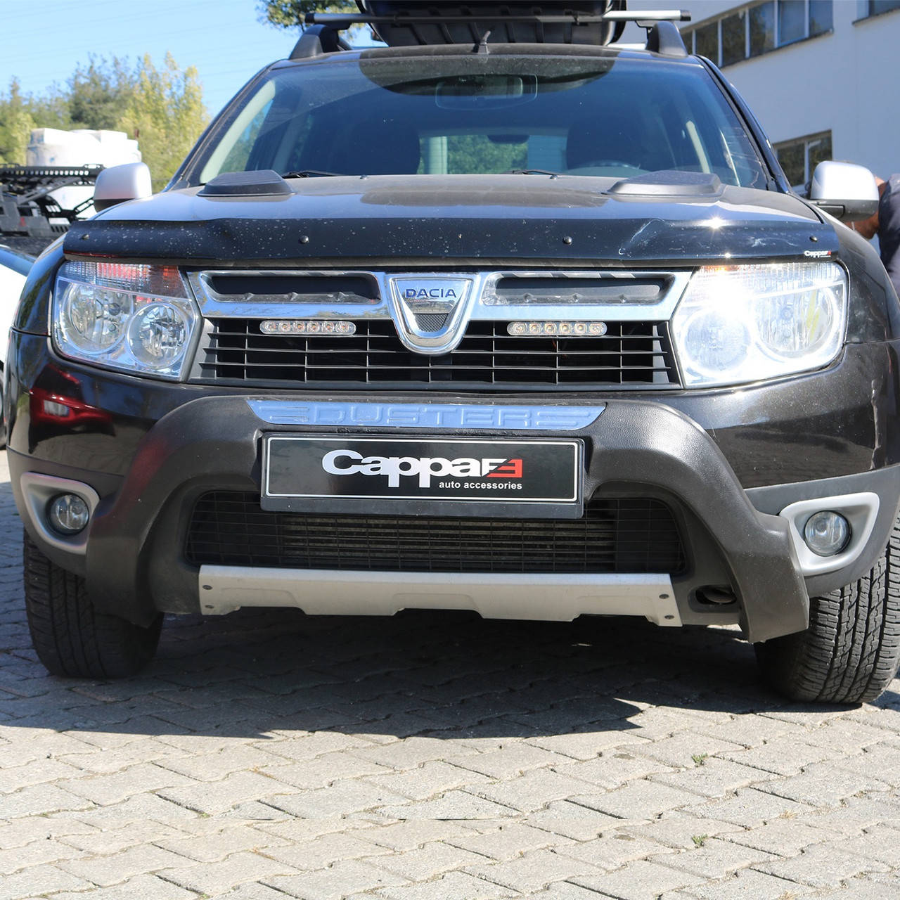 

Накладка на передний бампер (ABS, серая) Renault Duster 2008-2017 гг. TMR Тюнинг переднего бампера Рено Дастер, Серый