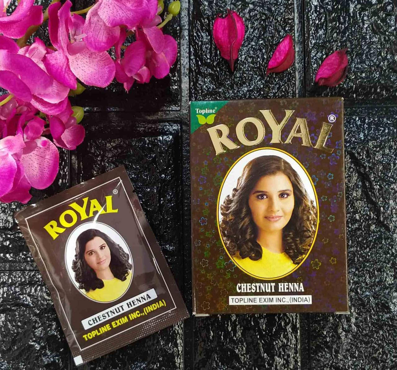 

Хна индийская для волос Royal Henna Chestnut ореховая 10 грамм