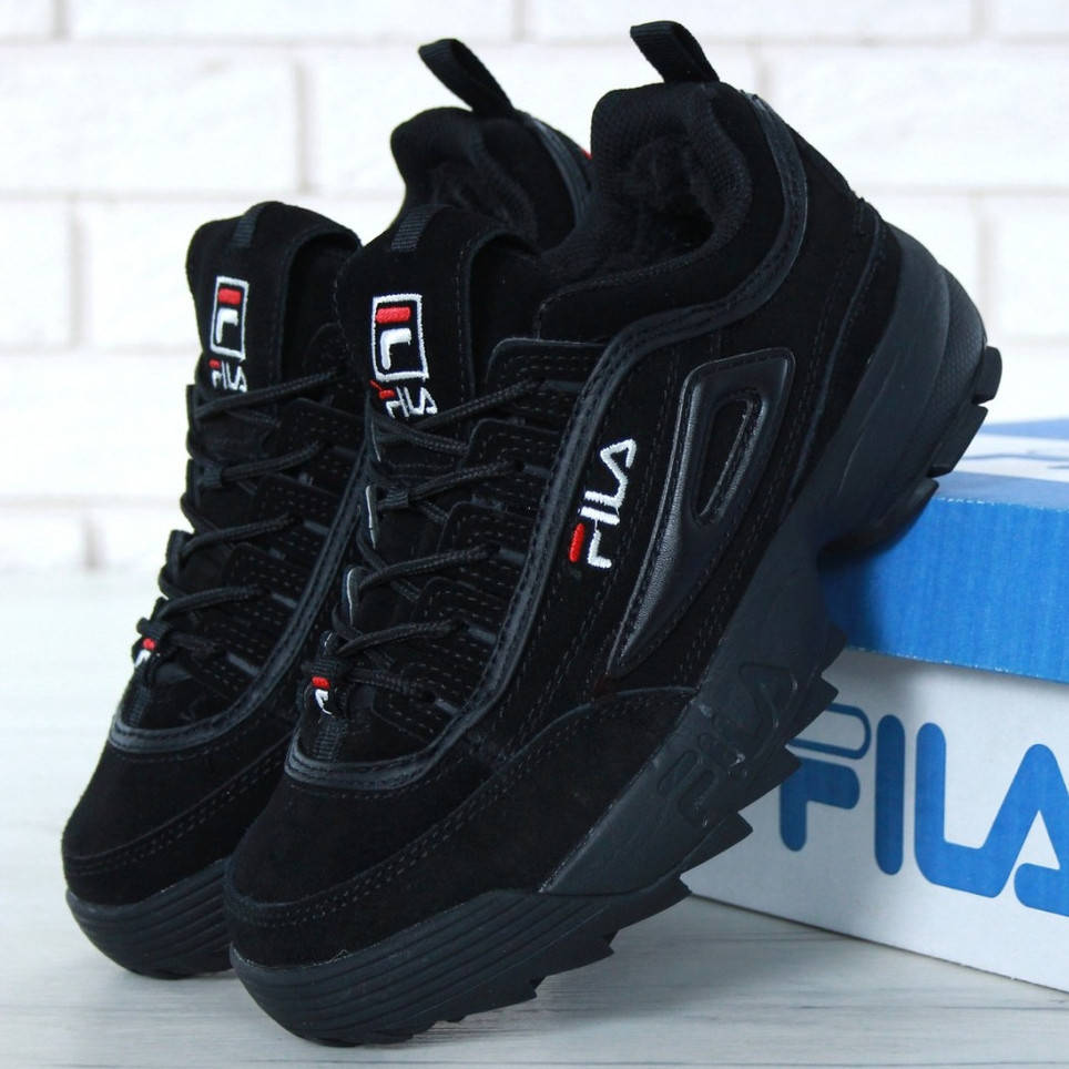 

Мужские зимние кроссовки Fila Disruptor II 2, натуральная замша, (с мехом), черный, Вьетнам 42