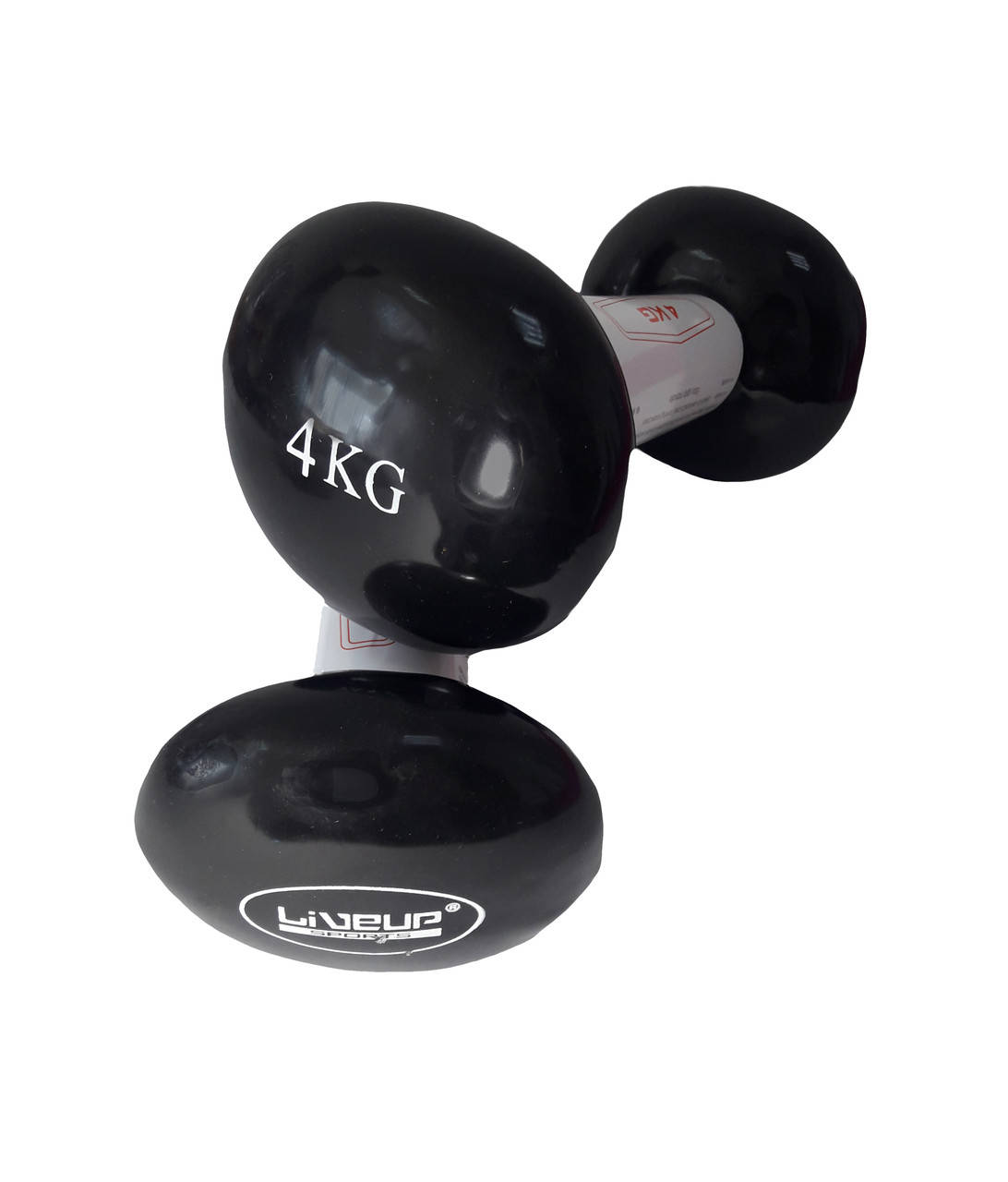 

Гантели виниловые 2*4 кг для фитнеса, аэробики и атлетики LiveUp VINYL DUMBBELL EGG HEAD, Черный