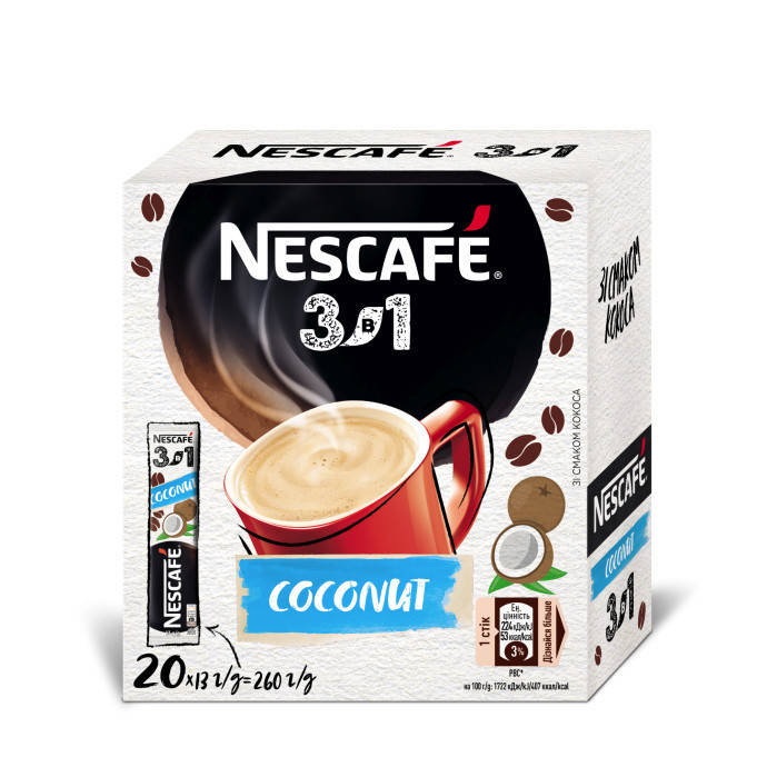 

Кава "Нескафе" 3в1 Coconut mix стік 16г (1*20/24)