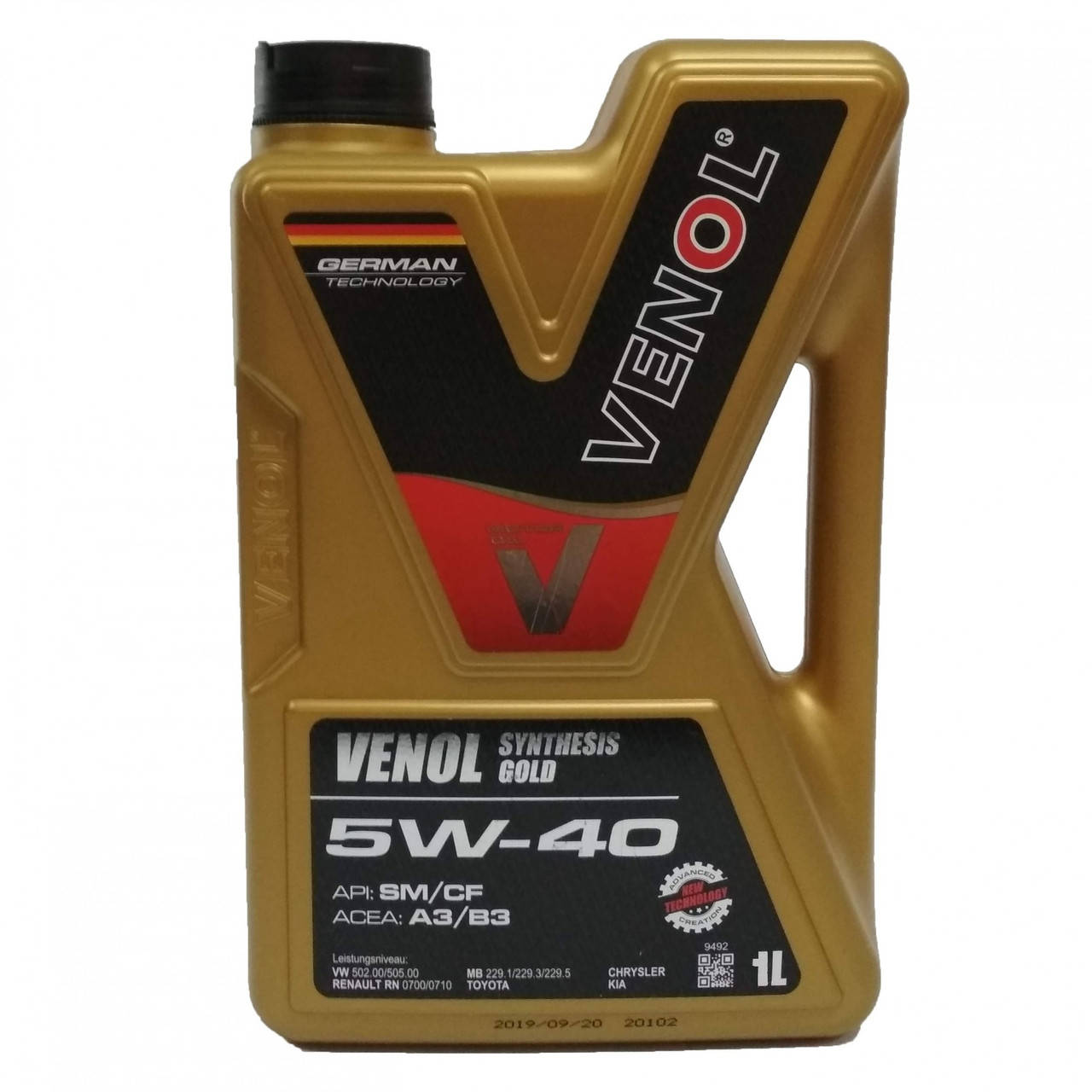 

VENOL SYNTHETIC ACTIVE 5W40 (1л)