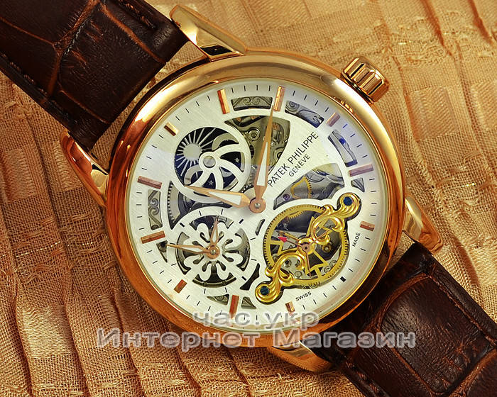 

Мужские наручные часы Patek Philippe Grand Complications Geneve Tourbillon Gold White качество Патек