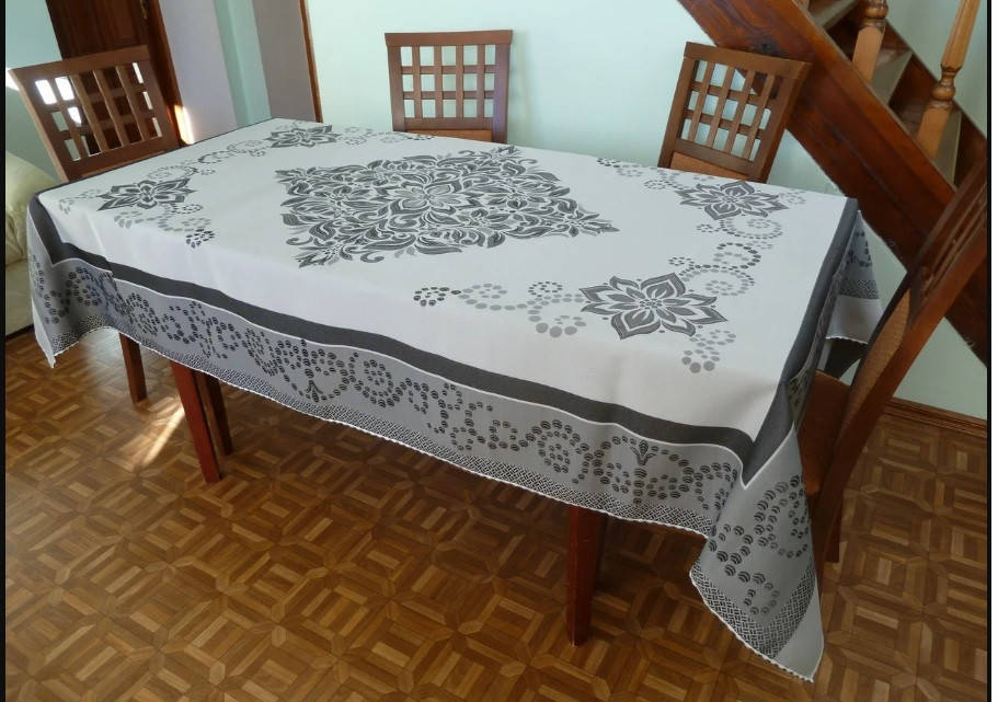 

Скатерть Damask тефлоновая, водоотталкивающая 160х220, серый, clum