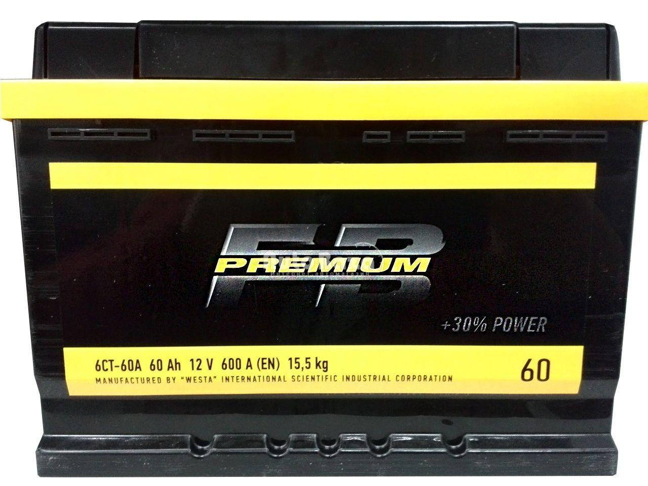 

Аккумулятор FB Premium 60Ah (плюс слева)