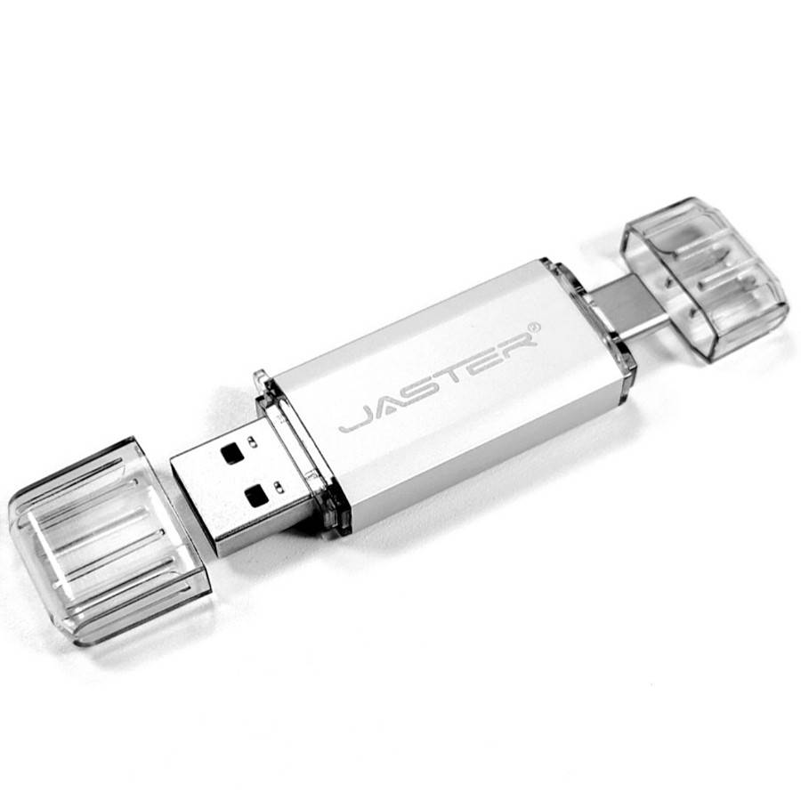 

Двухсторонняя USB-Type-C флешка Jaster Flash 32GB OTG, Серый (в Подарок переходник Micro-usb)