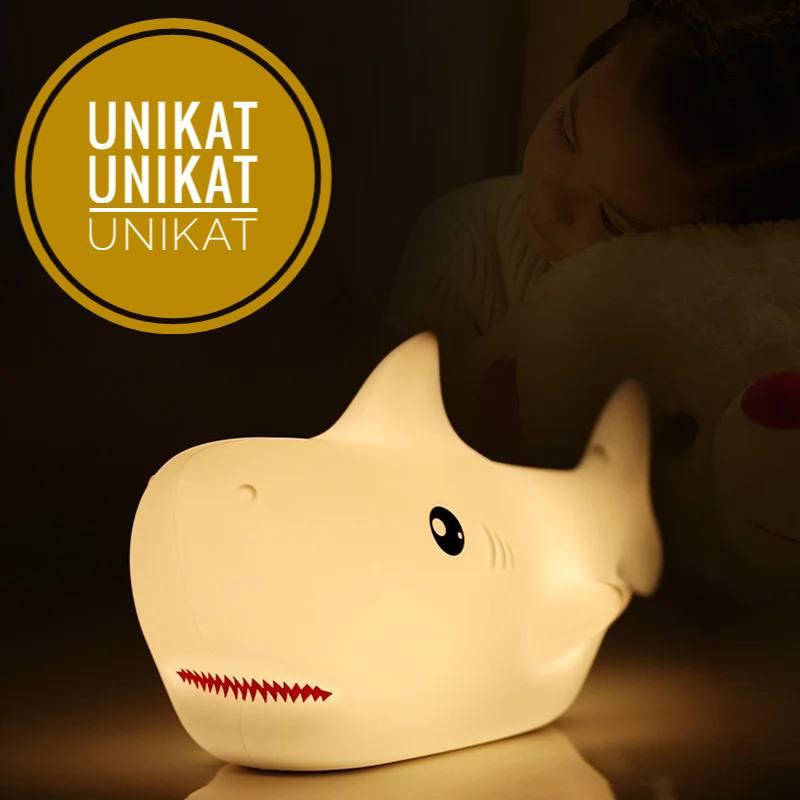 

Ночник детский силиконовый Акула, USB, Разные цвета