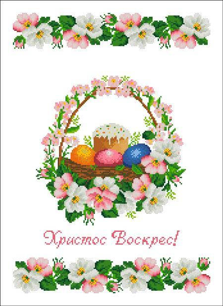 

Схема - заготовка Рушник пасхальный для вышивки бисером от ТМ Княгиня Ольга"