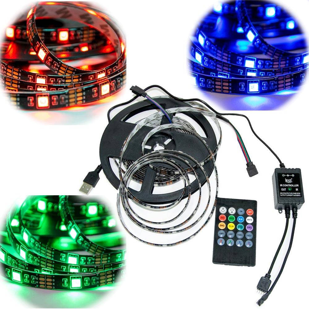 

Светодиодная RGB LED лента с пультом Strip 5050 на 5м. диодная + контроллер (світлодіодна стрічка) (TL)